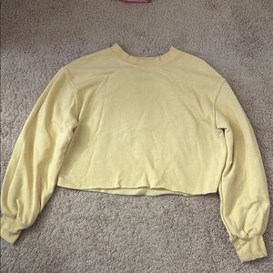 Yellow Cropped Sweatshirt